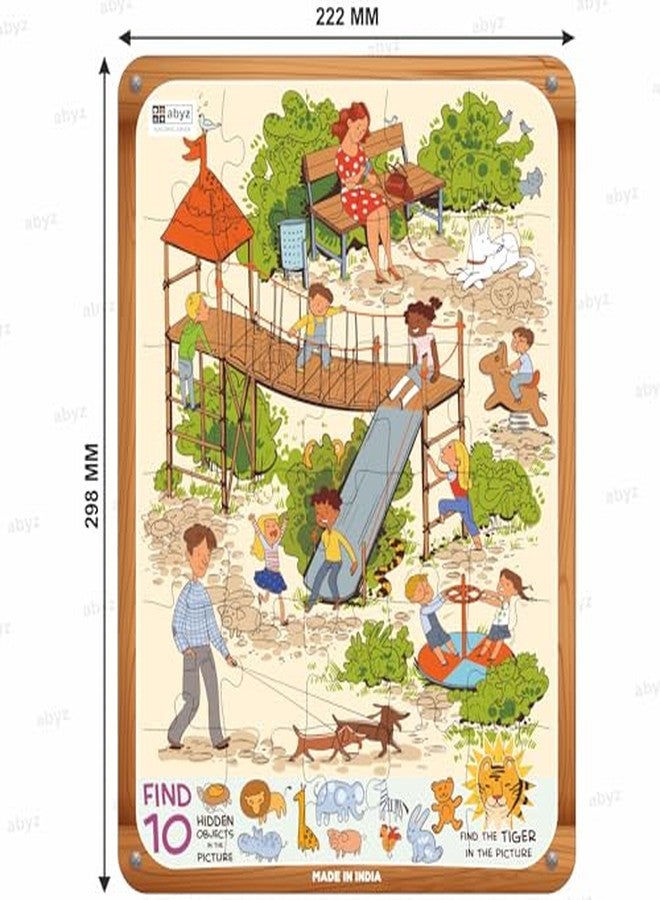 ABYZ Wooden Jigsaw Puzzle - Fun Time at Playground Playset for Educational & Little Explorers, 30-Pieces & Pack of 5 Fun Games with Multicolor | Birthday Gift for (3-6 Year) Age Kids. - Image 3